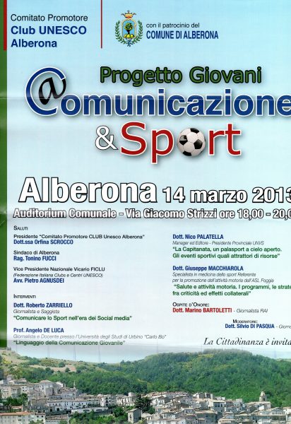 Alberona, Marino Bartoletti parla di sport e comunicazione